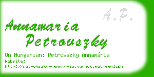annamaria petrovszky business card